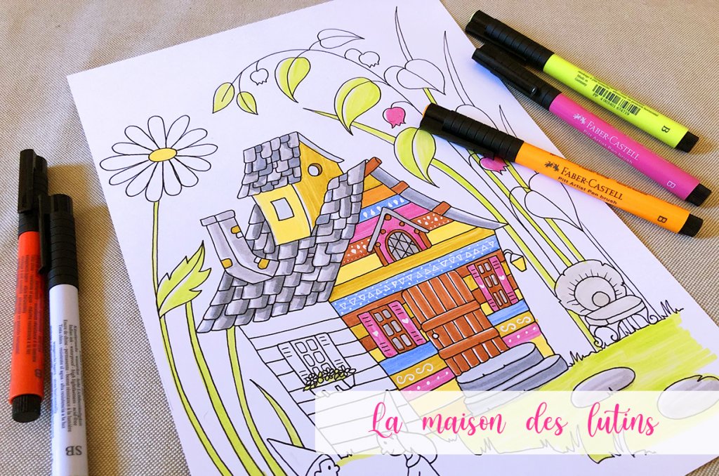 Coloriage Maison des lutins à télécharger