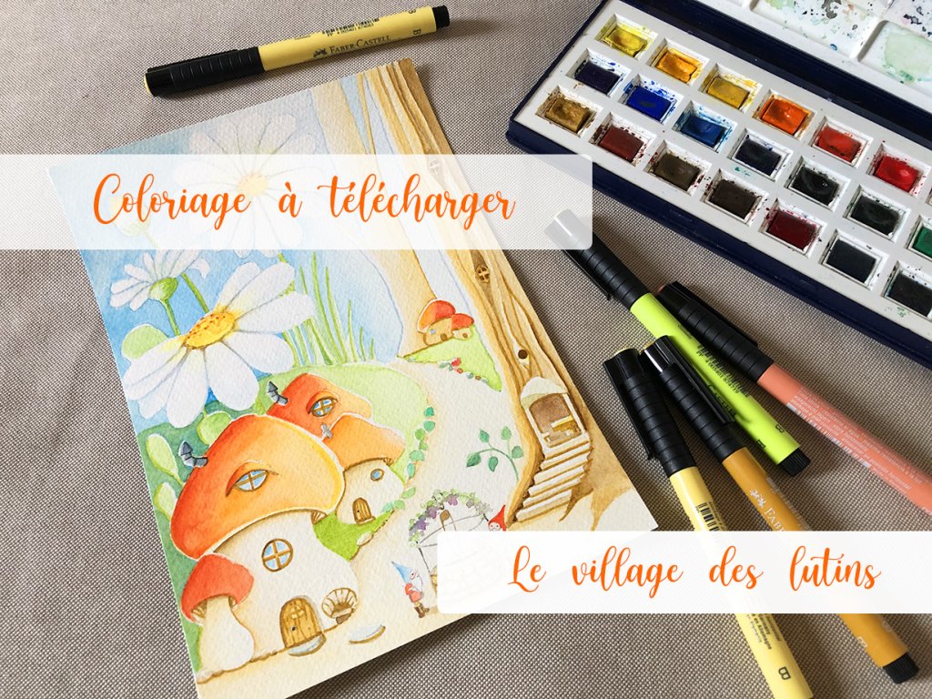 Coloriage Le village des lutins