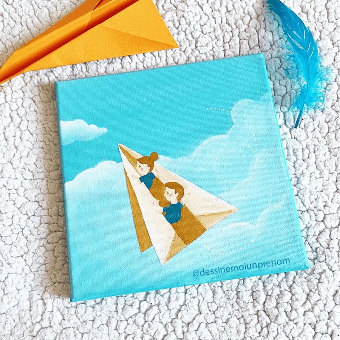 Tableau avion origami