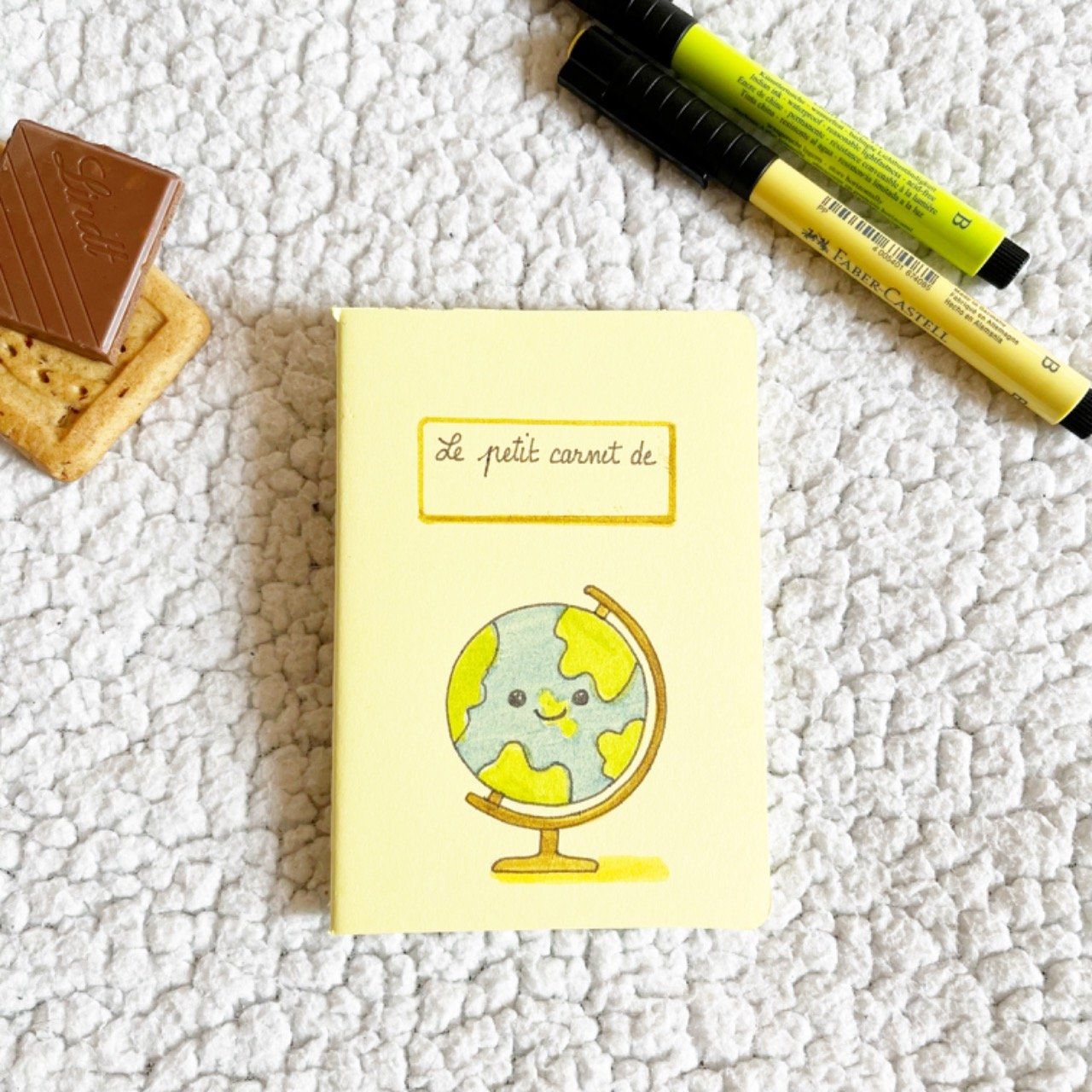 Carnet kawaii école cadeau des maîtresses jaune clair