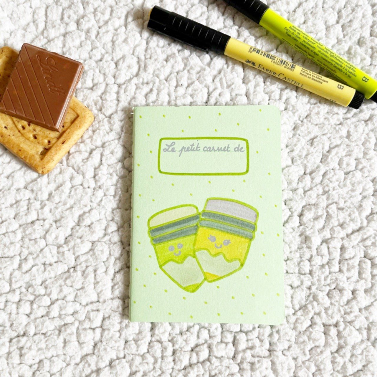 Carnet kawaii école cadeau des maîtresses vert clair