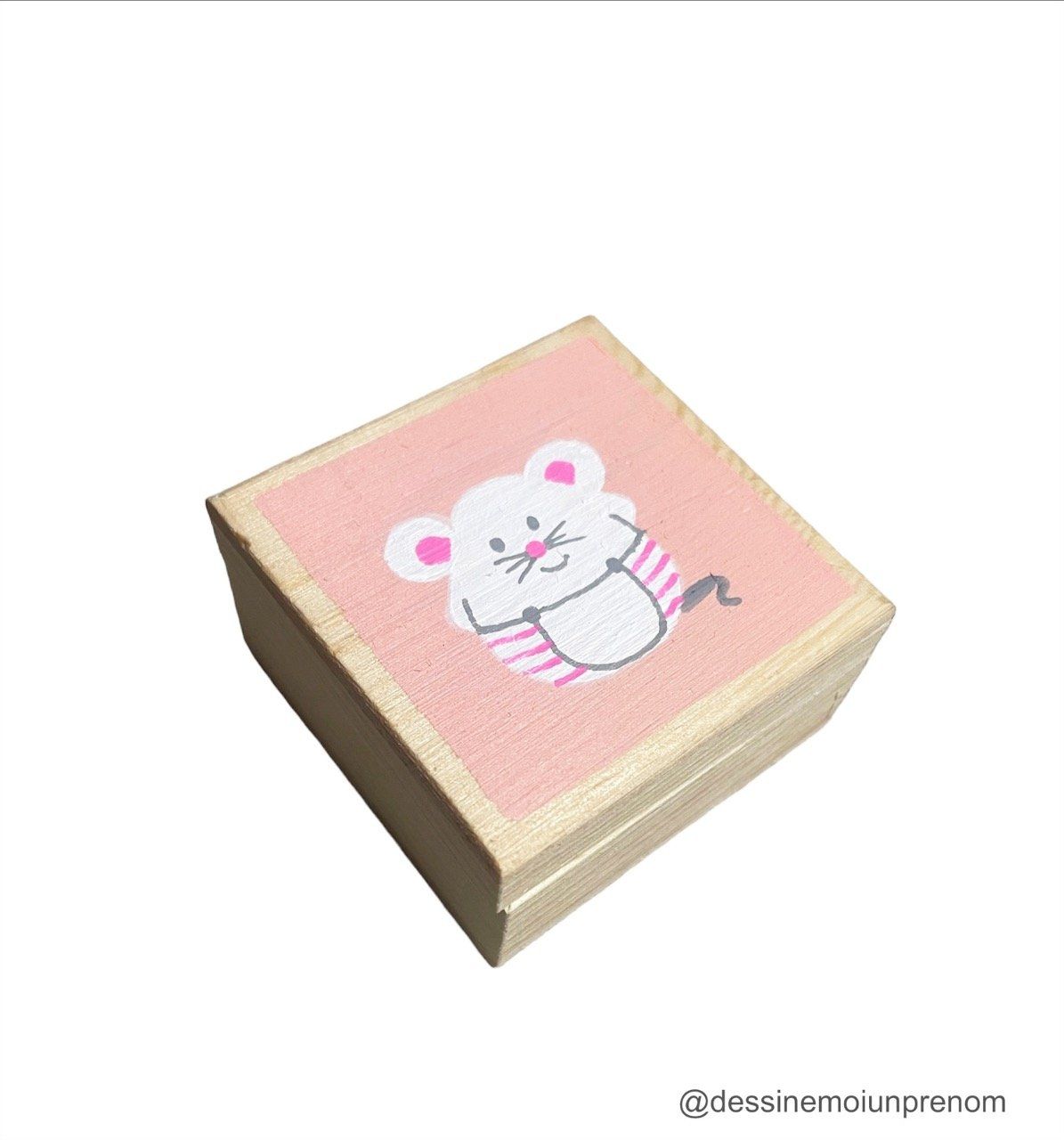 Boîte à dents de lait Petite souris rose pâle