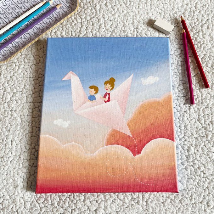 Tableau oiseau origami