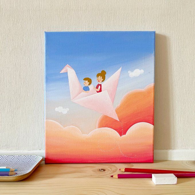 Tableau oiseau origami