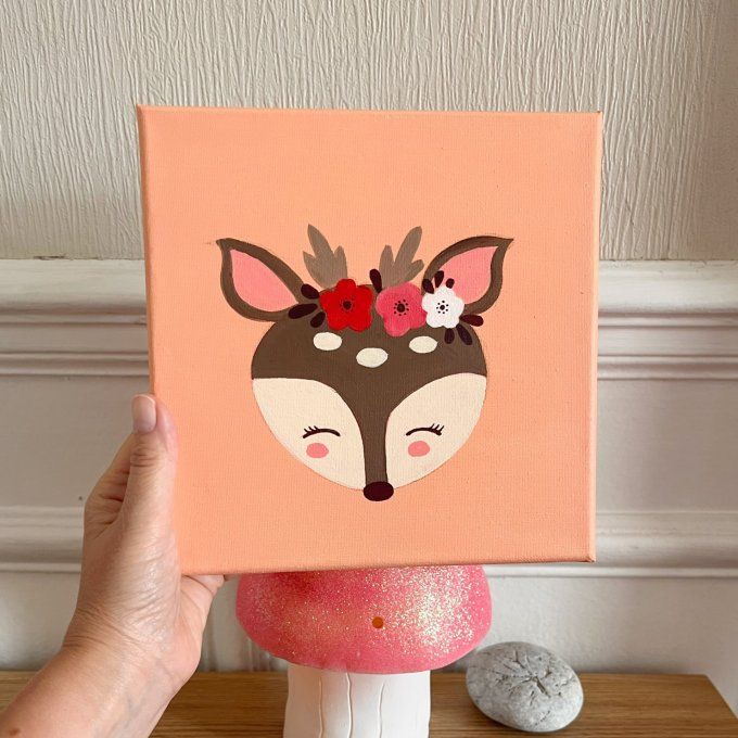 Tableau pour enfant - Baleine rose - Copie