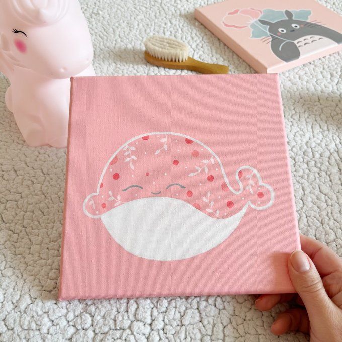 Tableau pour enfant Baleine rose