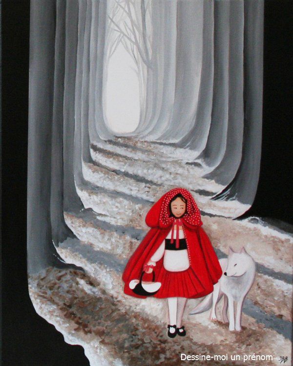 Illustration envoûtante du petit chaperon rouge