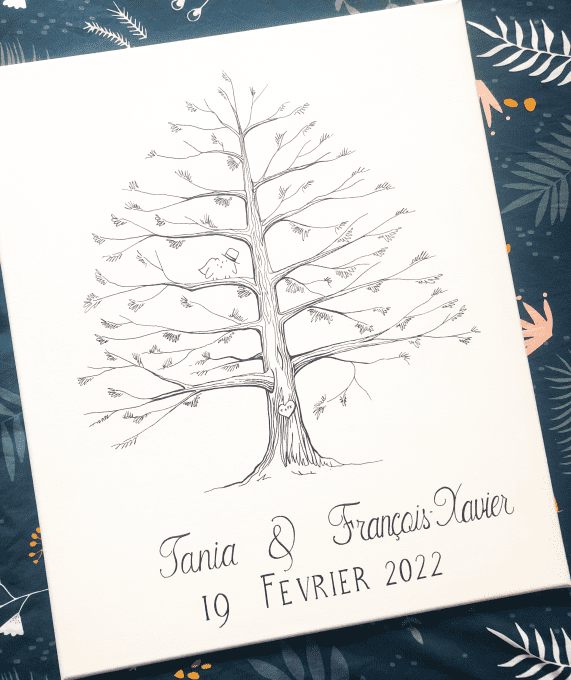 Arbre à empreintes de mariage modèle pin