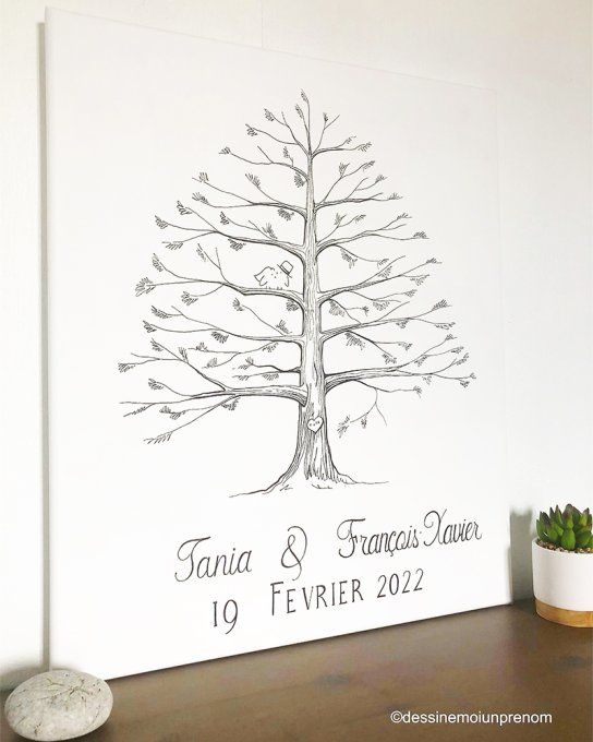 Arbre à empreintes de mariage modèle pin