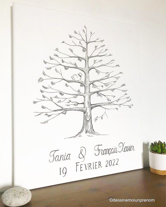 Arbre à empreintes (mariage, baptême) pin