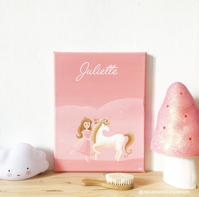 Tableau prénom Licorne