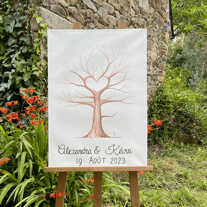 Arbre à empreintes (mariage, baptême) Coeur 