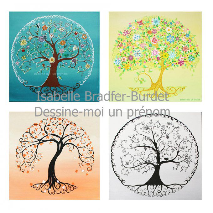 Tableaux arbre de vie : les quatre saisons de l'arbre de vie